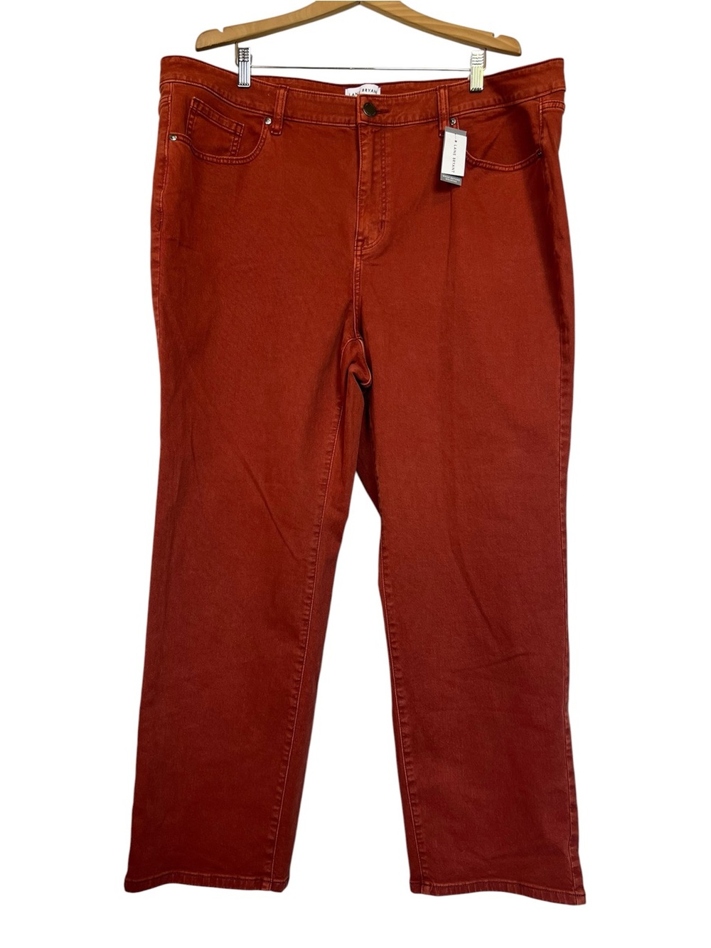 Lane Bryant NWT Size 22 Plus High Rise Straight Leg Rust Colored Jeans